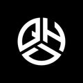 QHD letter logo design on black background. QHD creative initials letter logo concept. QHD letter design