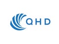 QHD letter logo design on white background. QHD creative circle letter logo concept