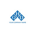 QHD letter logo design on WHITE background. QHD creative initials letter logo concept. QHD letter design