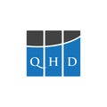 QHD letter logo design on WHITE background. QHD creative initials letter logo concept. QHD letter design.QHD letter logo design on