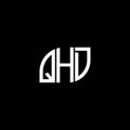 QHD letter logo design on WHITE background. QHD creative initials letter logo concept. QHD letter design.