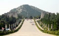 Qianling Mausoleum, Shaanxi Province, China. View along the Spirit Way.