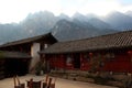 Qiaotou, China - March 10, 2012: Tea Horse guesthouse in the central part of one of the deepest ravines of the world, Tiger