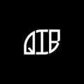 QIB letter logo design on black background.QIB creative initials letter logo concept.QIB vector letter design