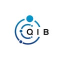 QIB letter technology logo design on white background. QIB creative initials letter IT logo concept. QIB letter design