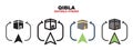Qibla icon set with different styles Royalty Free Stock Photo