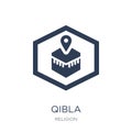 Qibla icon. Trendy flat vector Qibla icon on white background fr