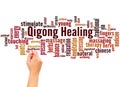 Qigong Healing word cloud hand writing concept Royalty Free Stock Photo