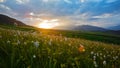 The Qilian mountains at sunset Royalty Free Stock Photo