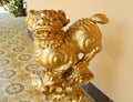 Qilin asian golden mythological statue Royalty Free Stock Photo