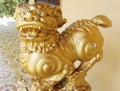 Qilin asian mythological golden statue Royalty Free Stock Photo