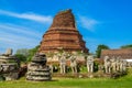 Qilin asian mythological guard statue in ancient Thai temple