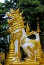 Qilin asian mythological guard statue in Thai temple