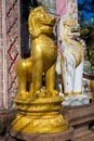 Qilin asian mythological guard statue in Thai temple