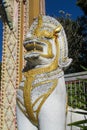 Qilin asian mythological guard statue in Thai temple