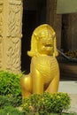 Qilin asian mythological guard statue in Thai temple