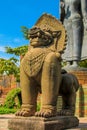 Qilin asian mythological guard statue in Thai temple Royalty Free Stock Photo