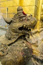 Qilin mystic asian animal guard statue in Nepal