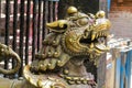 Qilin mystic asian animal guard statue in Nepal