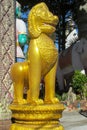 Qilin mystic asian animal guard statue in Thailand temple Wat