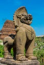 Qilin mystic asian animal guard statue in Thailand temple Wat