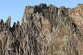 Closeup of a jagged peak at Smith Rock State Park, Oregon Royalty Free Stock Photo