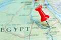 Qina, Egypt pin on map of Africa Royalty Free Stock Photo