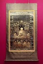 Qing Dynasty Qianglong Antique Buddhism Vishvabhu Buddha Tibet Tashi Lhumpo Monastery Tibetan Colorful Religious Arts Painting