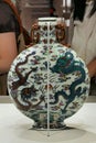 Qing Dynasty Qianlong Porcelain Dragons Vase Underglaze Cobalt Blue Overglaze Enamels Palace Museum Imperial Ceramics Empress