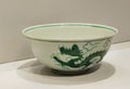 Qing Dynasty Qianlong Porcelain White Base Green Dragon Bowl Overglaze Enamels Palace Museum Imperial Ceramics Empress Utensil