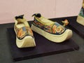 Qing Emperor Qianlong China Stately Demeanour Satin Shoes Empress Costumes Palace Museum Embroidered Phoenix Motifs Royalty Free Stock Photo