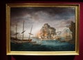 Qing Imperial Junk Antique Oil Painting Battle of Wanshan Archipelago Chinese Troops Pirates Hong Kong Jinhai Fenji China Sea