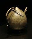 Qing Pewter Wang Shengwan Ancient Peach Ewer Poem Antique Pot Kettle Design