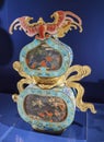 Qing Qianlong Antique CloisonnÃÂ© Enamel Lamp Gourd Shape Palace Museum Bat Ribbon Design Lantern Lighting Fixture Ambience