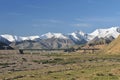 Qinghai-Tibet railway and snow moumtain Royalty Free Stock Photo