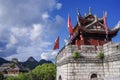 Chinese ancient wall gate, ancient building in Guiyang, Guizhou Province, China, Silk Roads Royalty Free Stock Photo