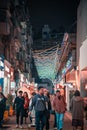 Modern commercial city internet celebrity street with crowded people, street night view of China Royalty Free Stock Photo