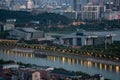 Qintai Grand Theatre Opera house aerial view in Wuhan China