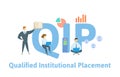 QIP, Quality Improvement Plan or Quality Improvement Project. Concept with keywords, people and icons. Flat vector