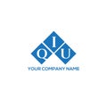 QIU letter logo design on WHITE background. QIU creative initials letter logo concept. QIU letter design