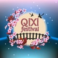 Qixi or Tanabata festival Vector illustration, Royalty Free Stock Photo