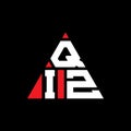 QIZ triangle letter logo design with triangle shape. QIZ triangle logo design monogram. QIZ triangle vector logo template with red Royalty Free Stock Photo