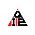 QIZ triangle letter logo design with triangle shape. QIZ triangle logo design monogram. QIZ triangle vector logo template with red Royalty Free Stock Photo