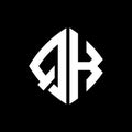 QK Geometric Monogram Logo Curved Square Style