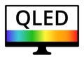 Qled display with vibrant color spectrum on screen technology Royalty Free Stock Photo