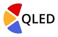 Qled technology logo featuring colorful segments and black text Royalty Free Stock Photo