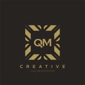 QM initial letter luxury ornament monogram logo template vector Royalty Free Stock Photo