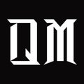 QM Logo monogram with slice shape design template Royalty Free Stock Photo