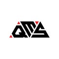 QMS triangle letter logo design with triangle shape. QMS triangle logo design monogram. QMS triangle vector logo template with red Royalty Free Stock Photo