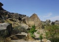 Qobustan Petroglyphes Inscriptions carved in Rocks